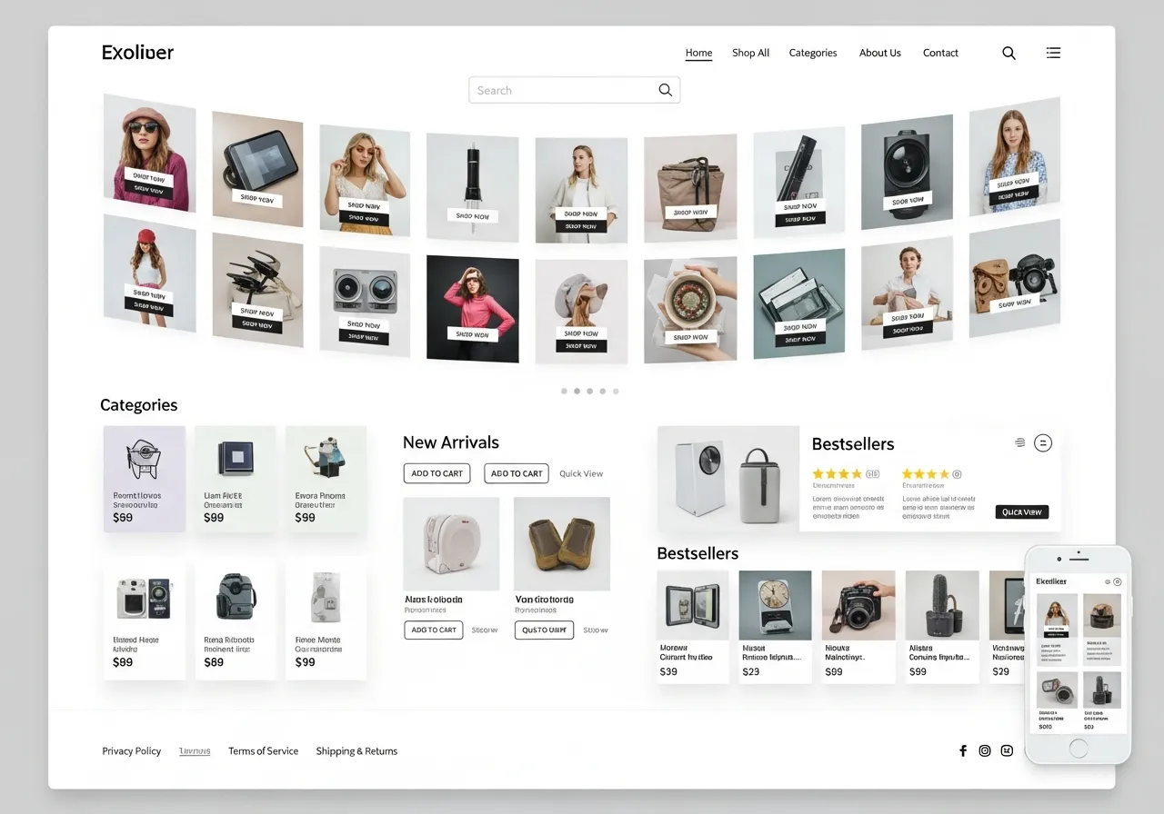 E-commerce website template for online stores